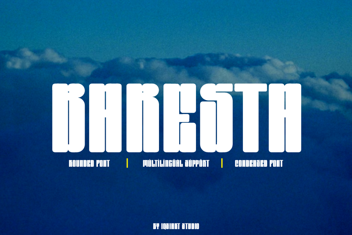 Baresta - Round & Tall Font, a Sans Serif Font by Iqsiart Studio (Photo 1 of 10)
