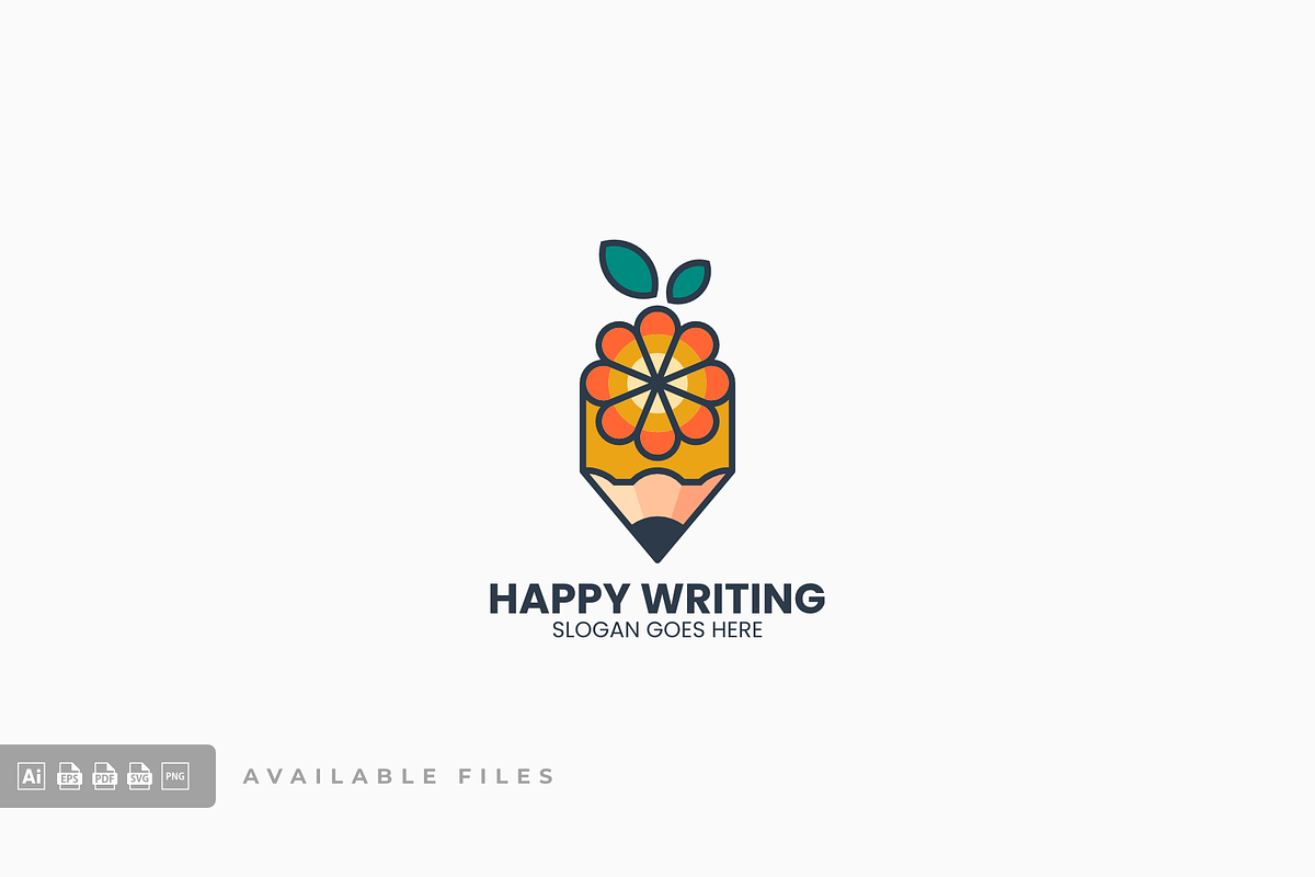 Happy Writing Simple Mascot Logo, a Branding & Logo Template by ivan_artnivora