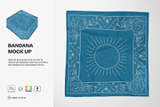 Realistic Hemmed Bandana Mockup, a Product Mockup by TIFFS (Thumbnail 1 of 5)