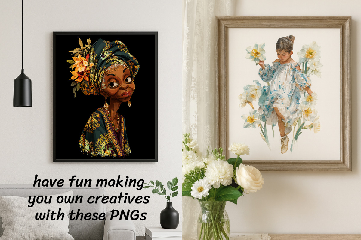 Vintage Retro Clipart Bundle 5 in 1, a Person Illustration by InkyQueenArt (Photo 3 of 9)
