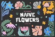 Naive Flowers: Patterns & Posters, a Pattern Graphic by PixelAesthetic (Thumbnail 1 of 8)