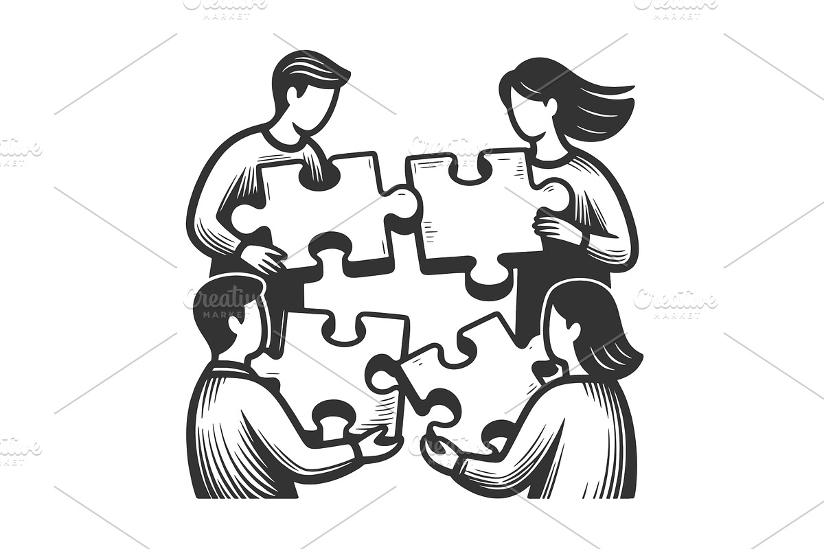 Teamwork Concept with People Holding, a Person Illustration by AlexArt