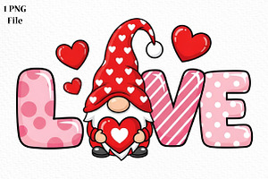 LOVE Gnome Png, Valentines Day PNG, an Illustration by Canvas Craft
