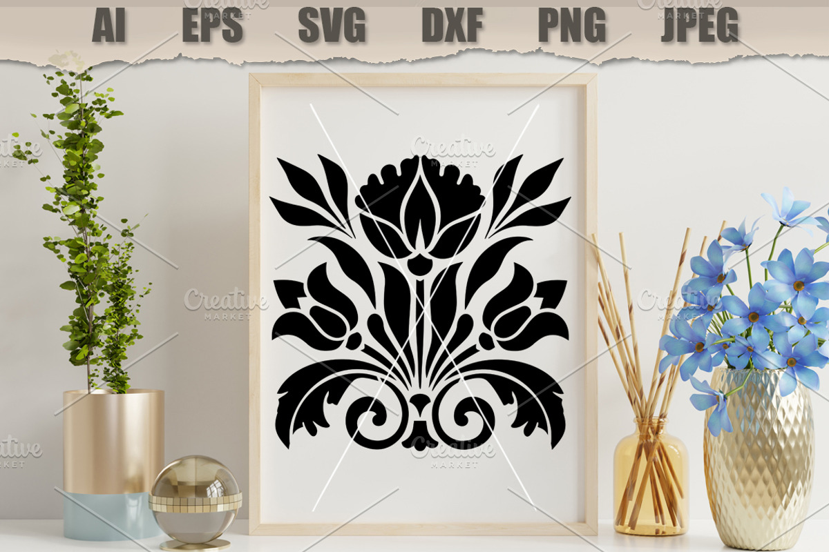 Stencil Floral Ornament Vector, a Decorative Illustration by MARYCRAFTIRIA (Photo 3 of 3)