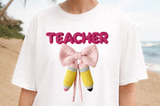 Faux Yarn Teacher Coquette Bow PNG, an Illustration by DreamArtGraphic (Thumbnail 3 of 4)