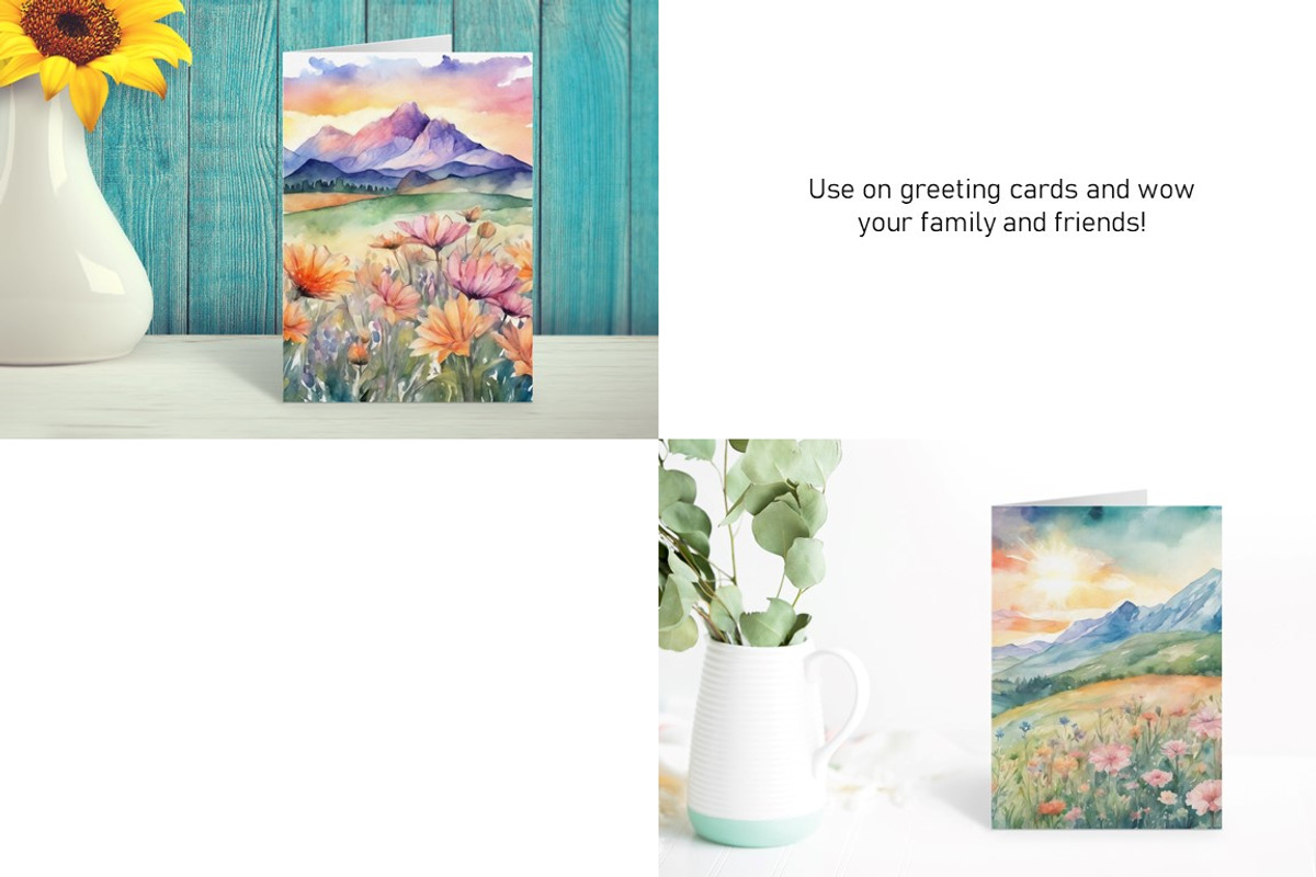 Watercolor Mountain Landscapes Set 3, a Decorative Illustration by Kat's Artful Creations (Photo 5 of 21)