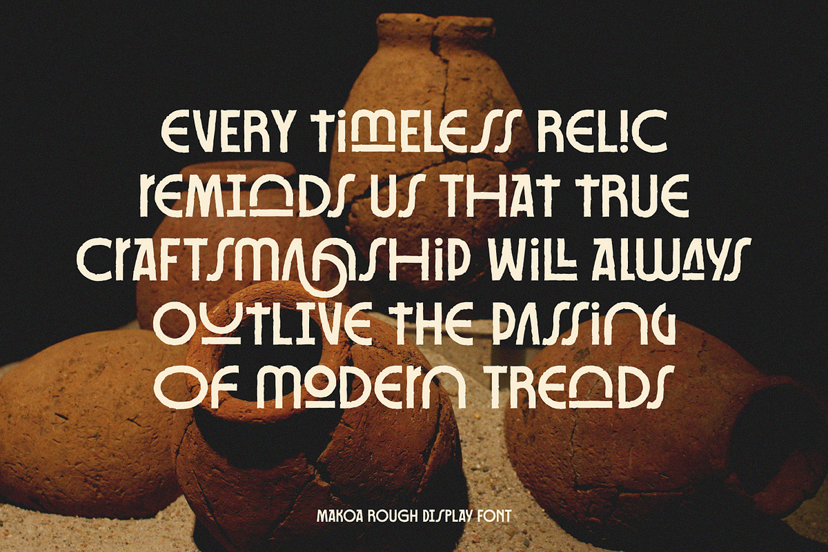 Makura Rough Artifact Display Font, a Sans Serif Font by Heinzel Std (Photo 3 of 11)
