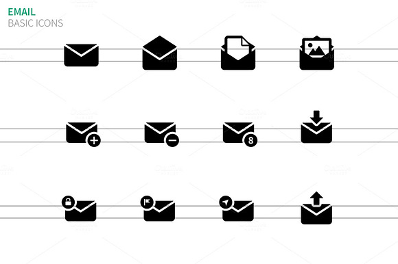 Email Icons On White