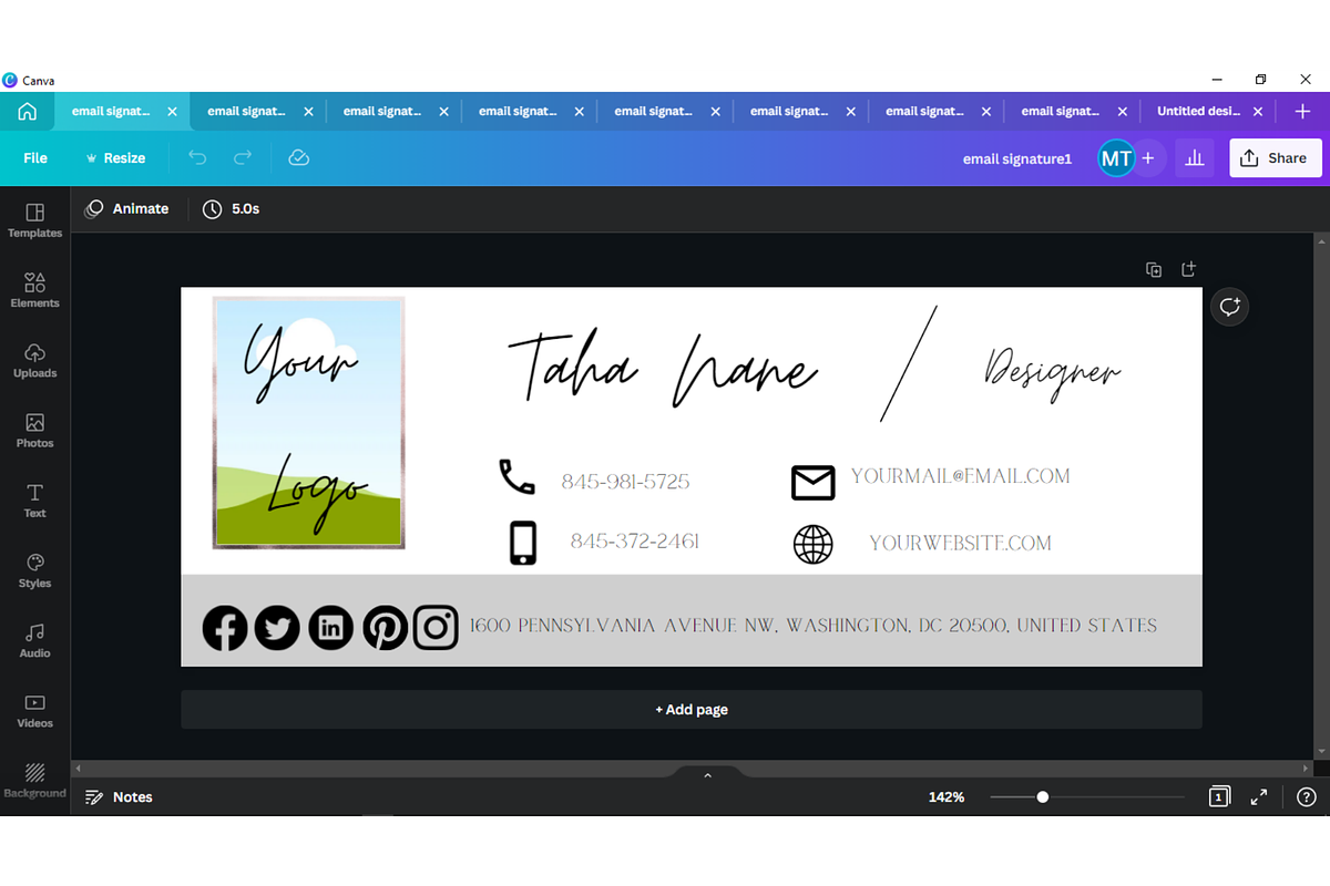 Email Signature Canva Template, an Email Template by tahananeart (Photo 6 of 6)