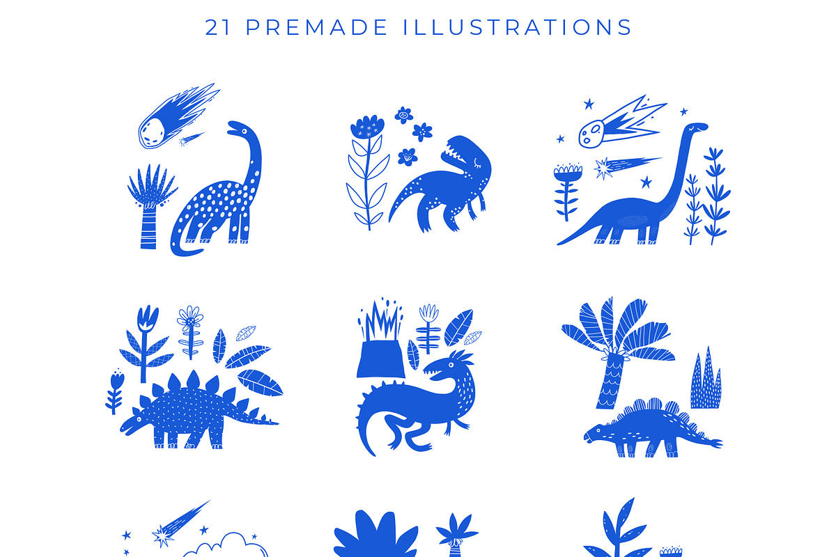 Dino World Clipart Collection, an Animal Illustration by Funny Bug (Photo 9 of 9)