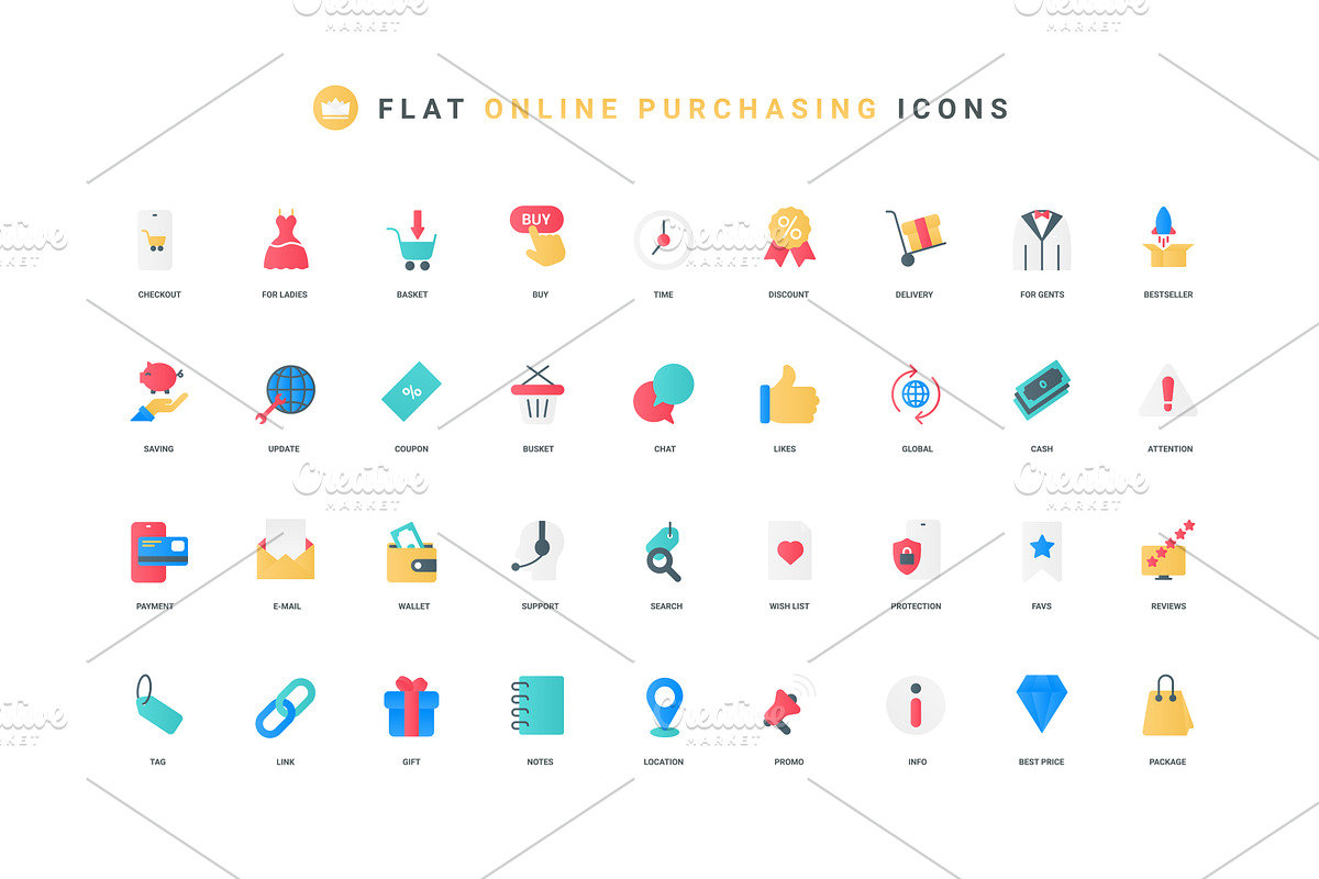 Shopping sales online store icons, an Object Illustration by Lemberg Vector