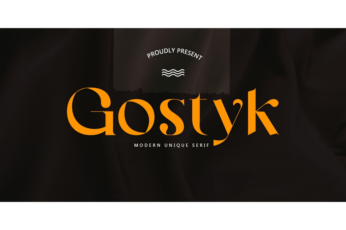 Gostyk - Modern Unique Serif Font, a Serif Font by Saxofont (Photo 1 of 10)