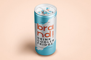 Drink Can Cooler Fridge Mockup