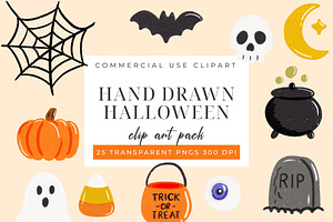 Hand Drawn Halloween Doodle Clipart