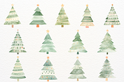 Watercolor Christmas Tree Winter PNG, a Seasonal Illustration by SugarCloudStudioArt (Thumbnail 4 of 4)