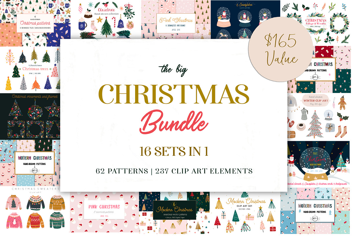the Big Christmas bundle, a Pattern Graphic by Katie Lisker (Photo 1 of 27)