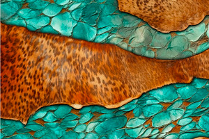 Cowhide Western Turquoise Digital