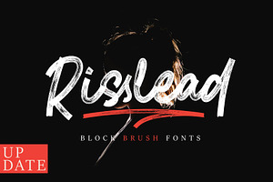 Risslead | Block Brush Fonts, a Script Font by Crump Hand