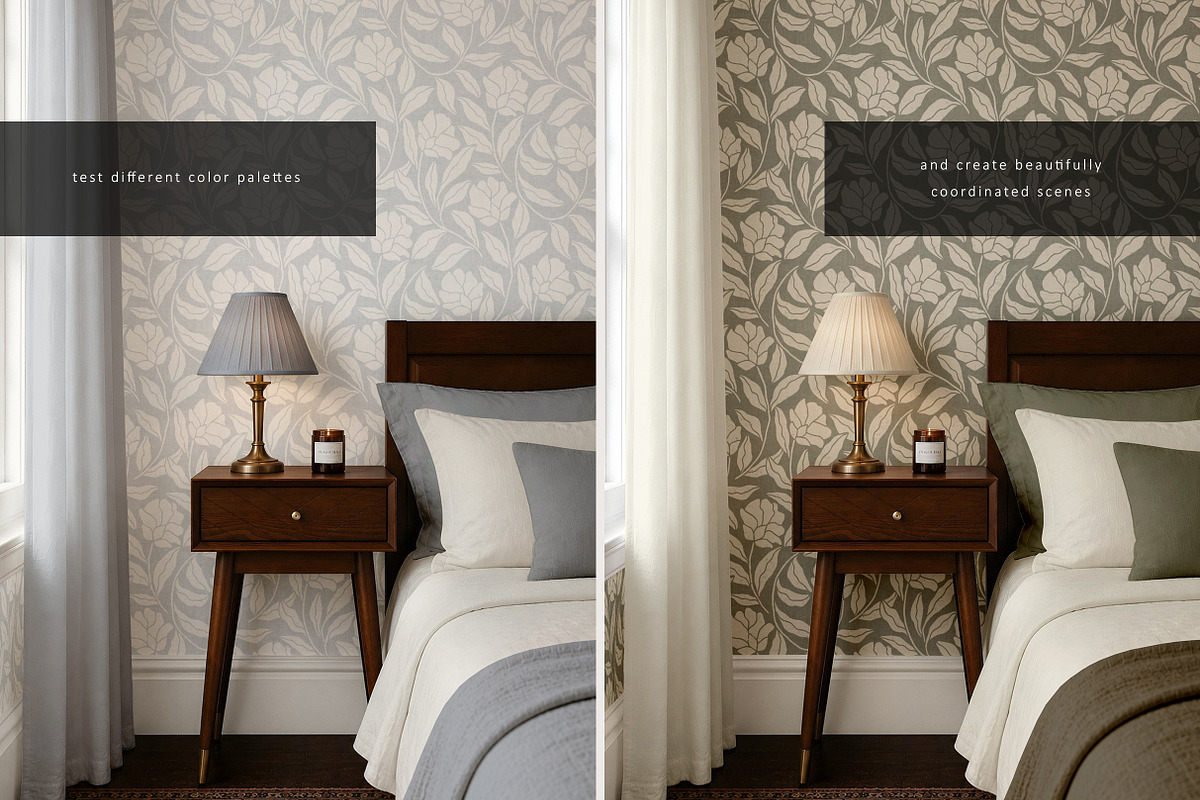 Classic Bedroom Wallpaper Mockup PSD, a Household Mockup by LinnestCreative (Photo 3 of 7)
