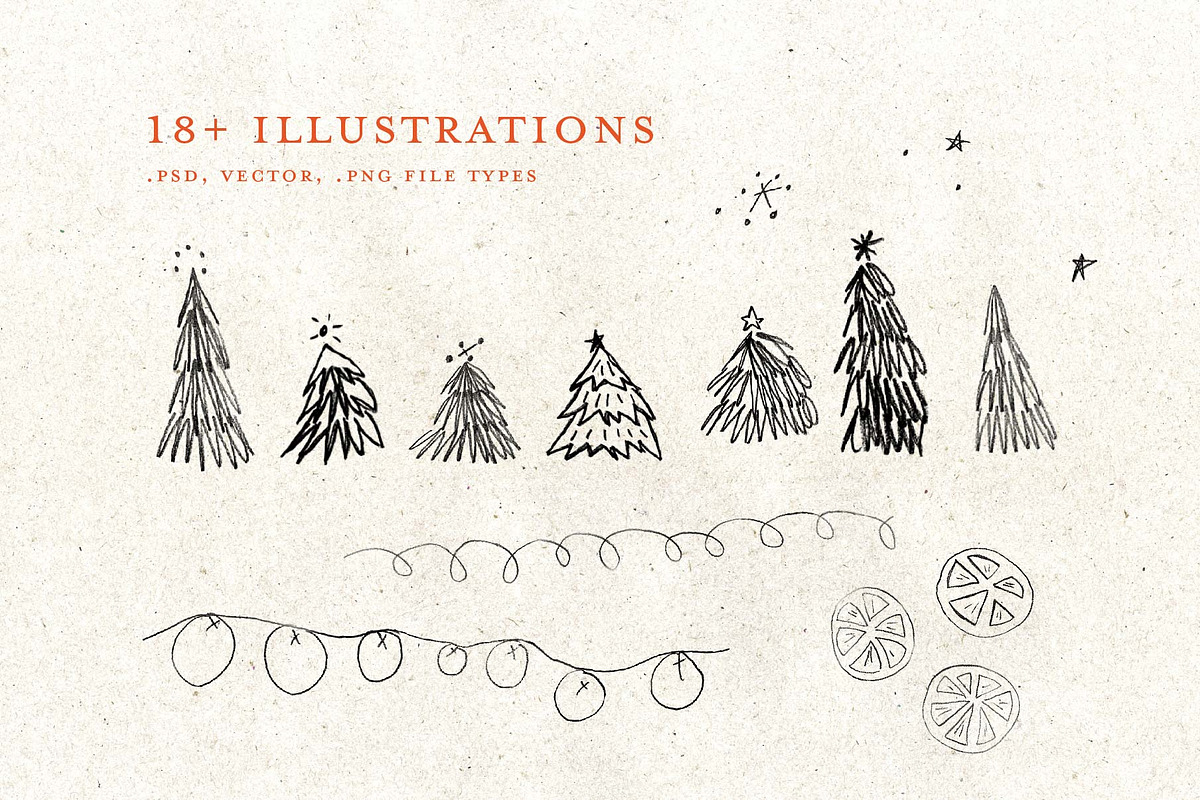 Hand Drawn Christmas Illustrations, a Seasonal Illustration by Maddie Jensen Design (Photo 2 of 6)
