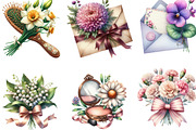 Coquette Birth Month Flowers Clipart, an Illustration by Designking (Thumbnail 3 of 4)