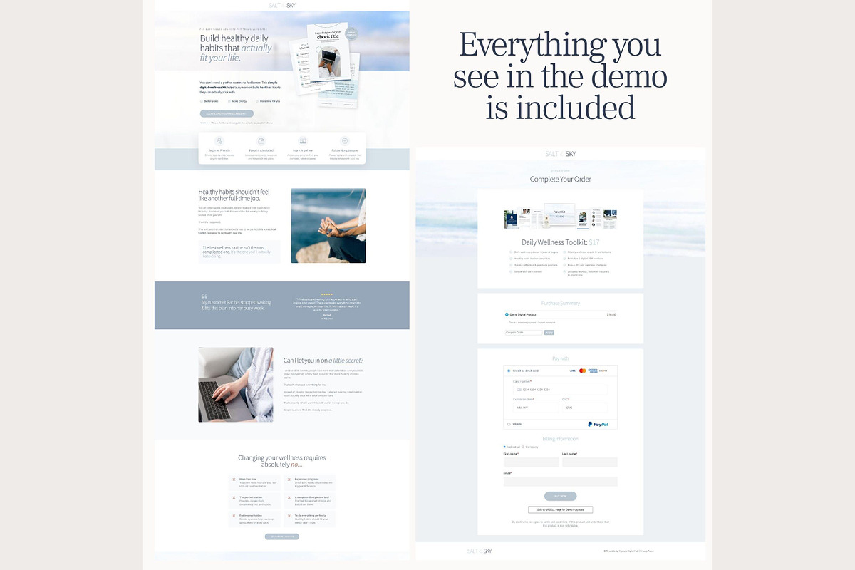 Systeme.io Salt & Sky Funnel, a Landing Page Template by Hayley's Digital Hub (Photo 5 of 10)