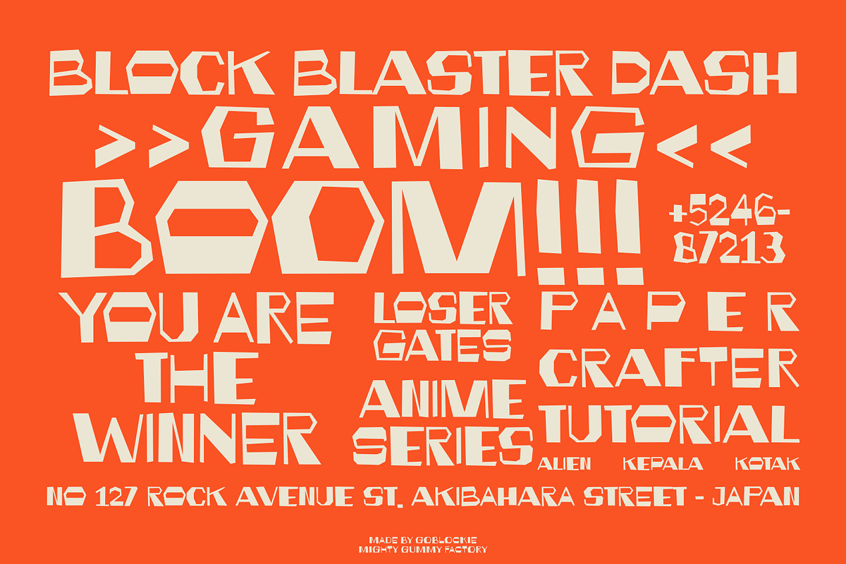GOBLOCKIE – Geometric Block Font, a Symbol Font by TypeTasty Font (Photo 10 of 11)