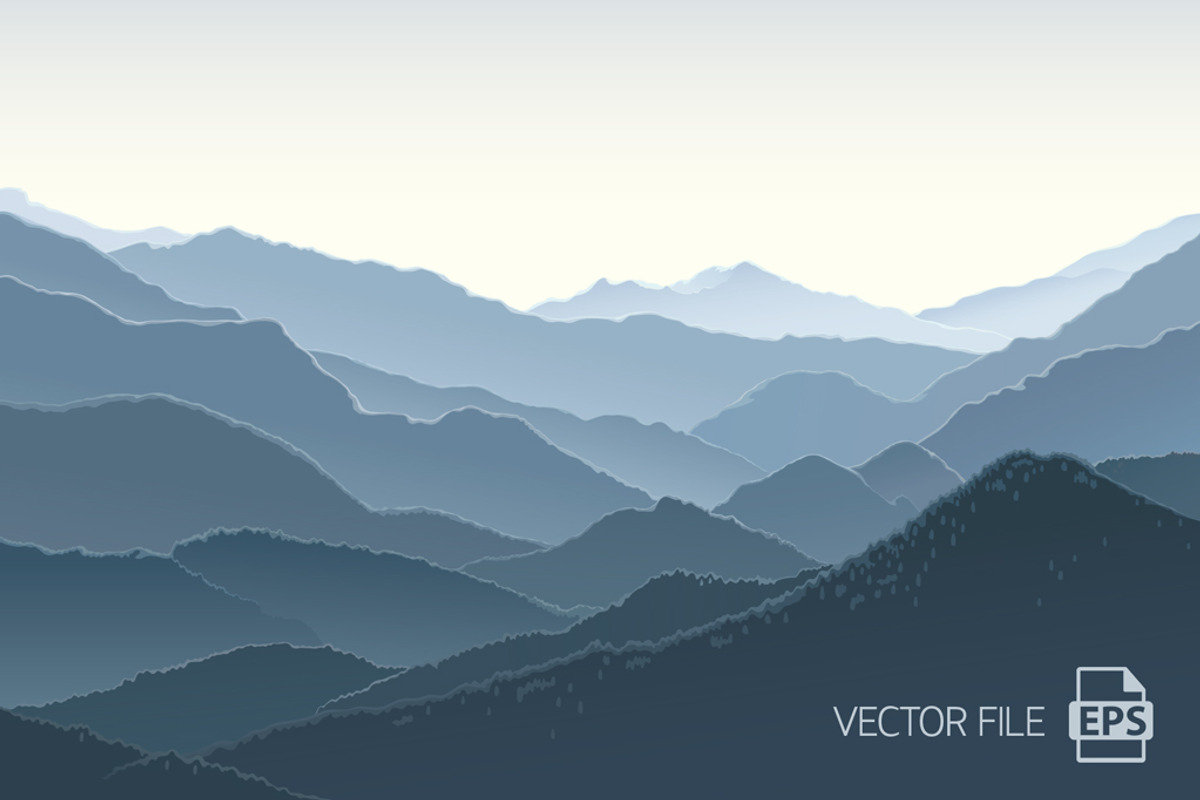 Mountain nature landscape., a Seasonal Illustration by Countryside life (Photo 2 of 8)