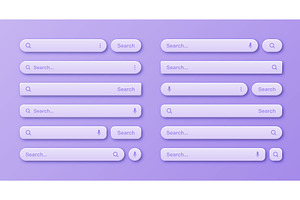 Colorful 3d search bar templates, an Object Illustration by 32pixels