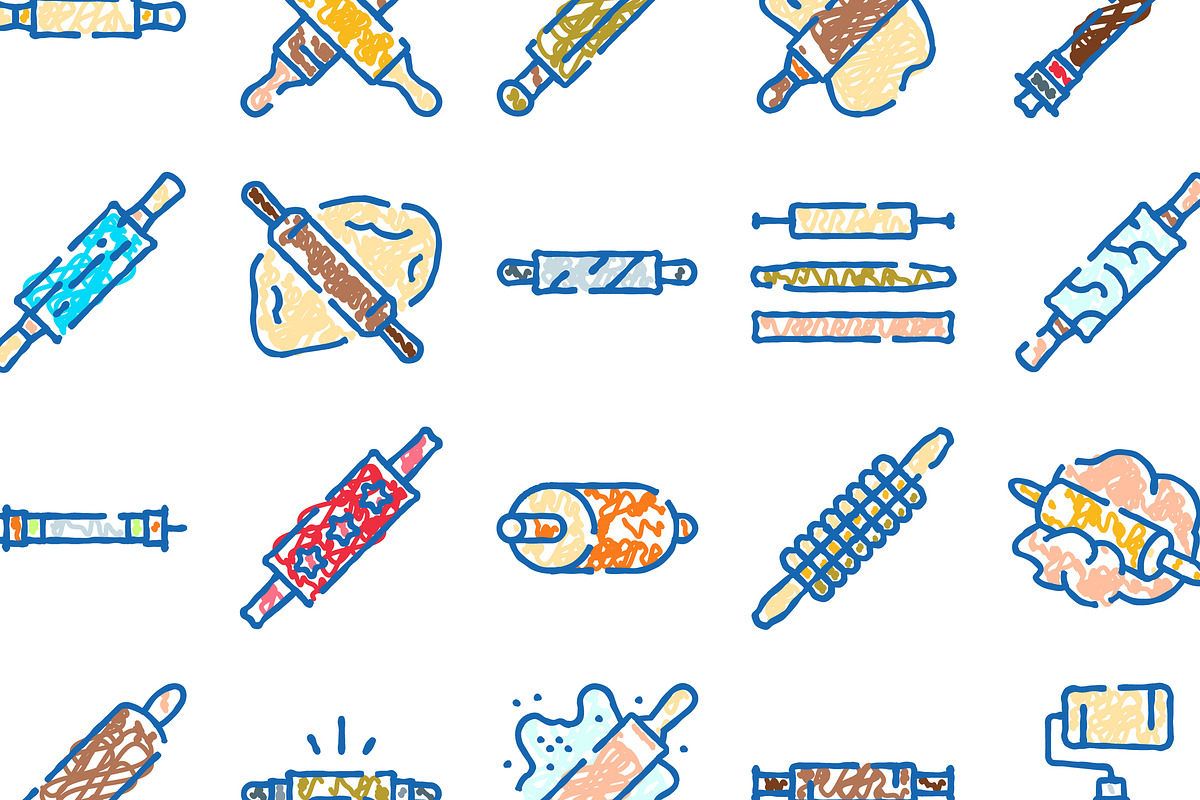 Rolling pins collection for dough, an Object Graphic by pikepicture (Photo 3 of 3)