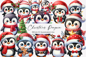 Christmas Funny Penguin Clipart, an Illustration by Designworld