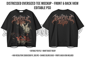Oversized Tee Mockup 4K Editable PSD, a Shirt Mockup by std.badboy