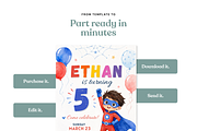 Superhero Birthday Invitation, an Invitation Template by heynomi (Thumbnail 17 of 19)