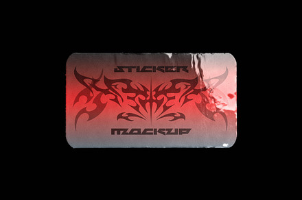 Glossy Rectangle Sticker Mockup, a Pens & Pencil Mockup by Design Squad