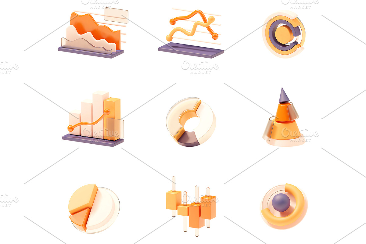 Vector charts and diagrams set, an Object Graphic by tele52 (Photo 2 of 2)