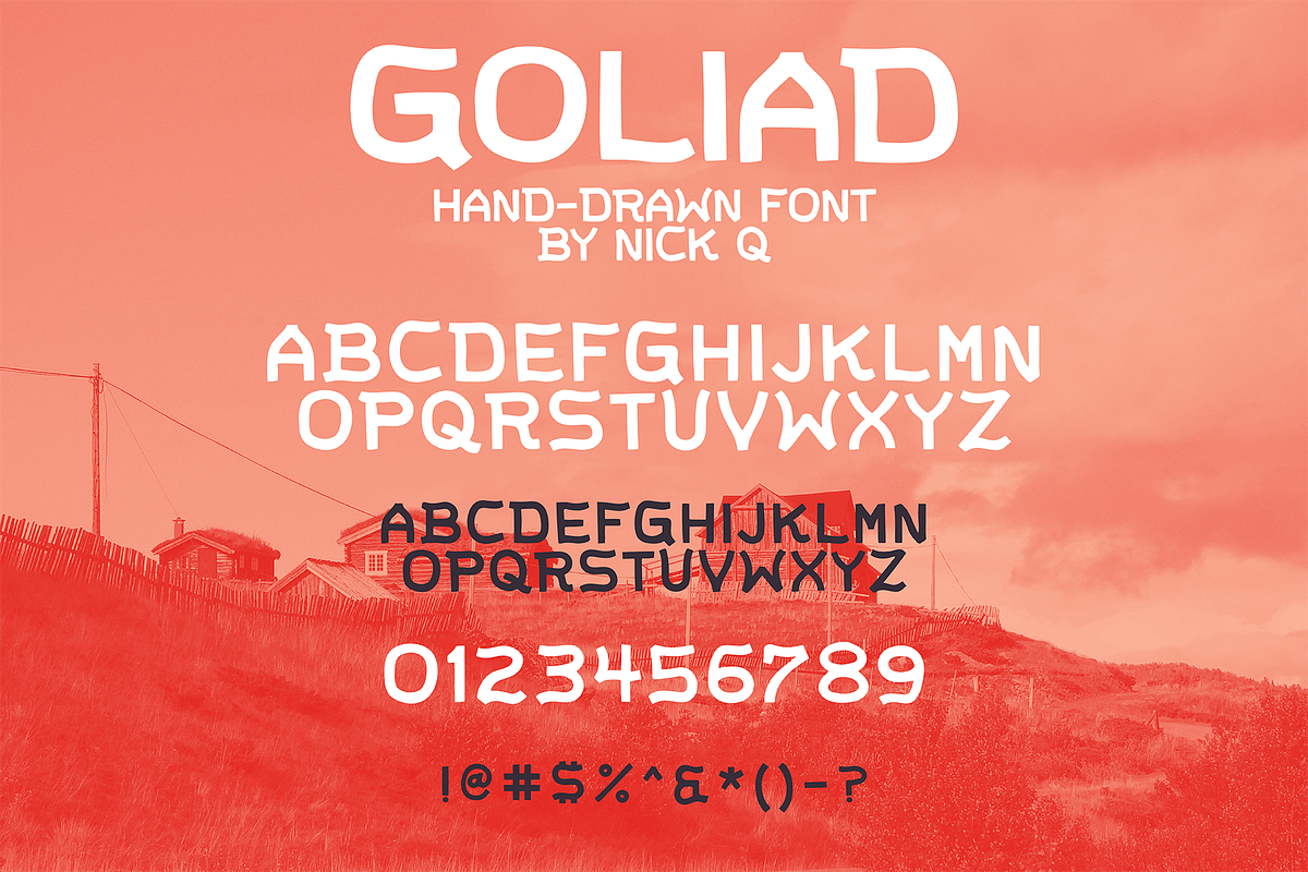 Goliad Hand Drawn Font, a Sans Serif Font by nickqtx (Photo 2 of 4)