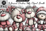 Whimsical Christmas Teddy Clipart, an Illustration by Daily.Designs (Thumbnail 1 of 5)