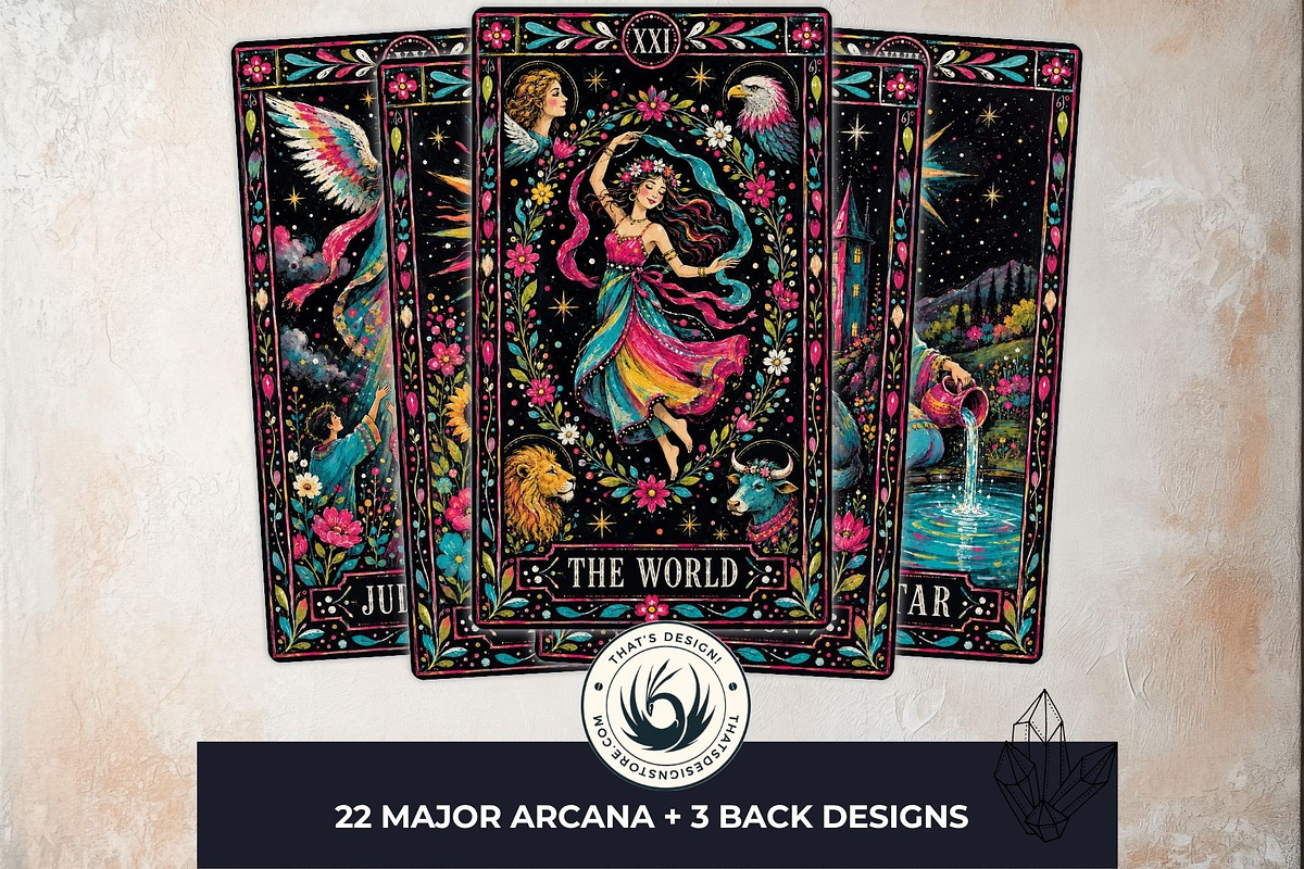 The Painted Bloom Tarot Major Arcana, a Decorative Illustration by ThatsDesignArt (Photo 3 of 11)