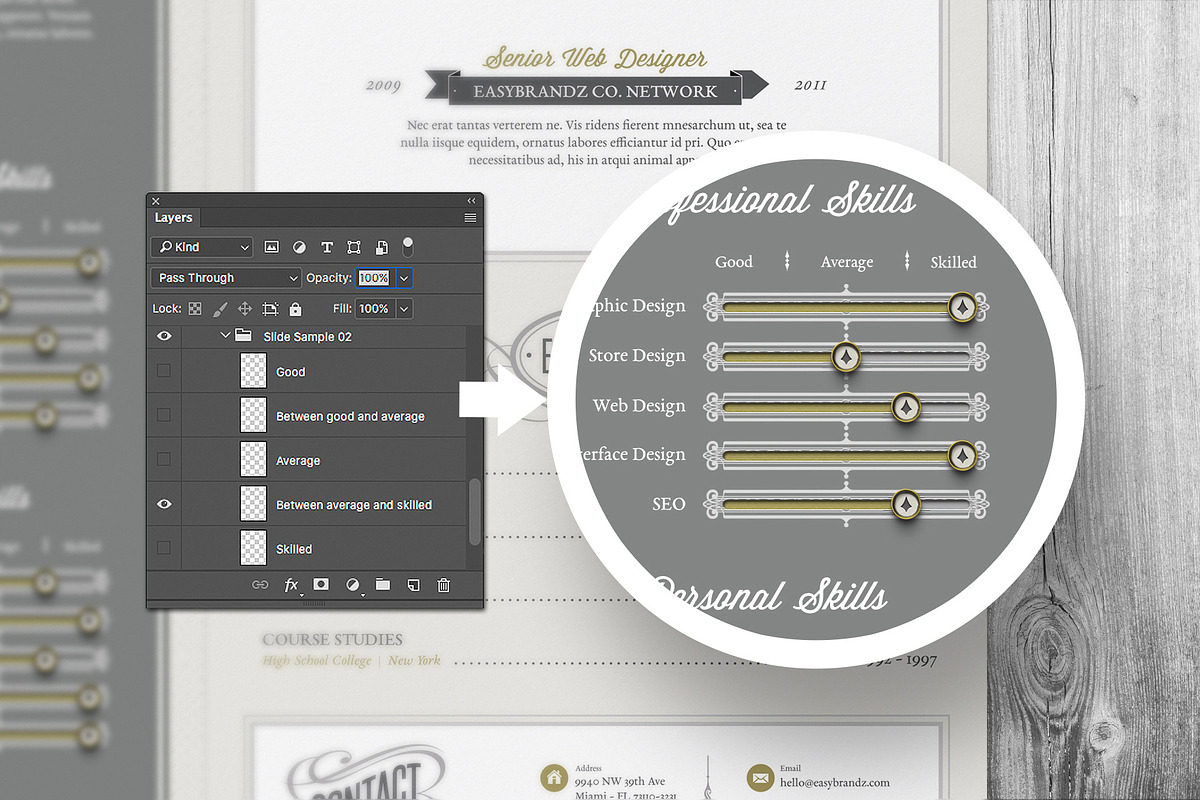 Retro Resume Template, a Resume Template by Easybrandz (Photo 4 of 4)