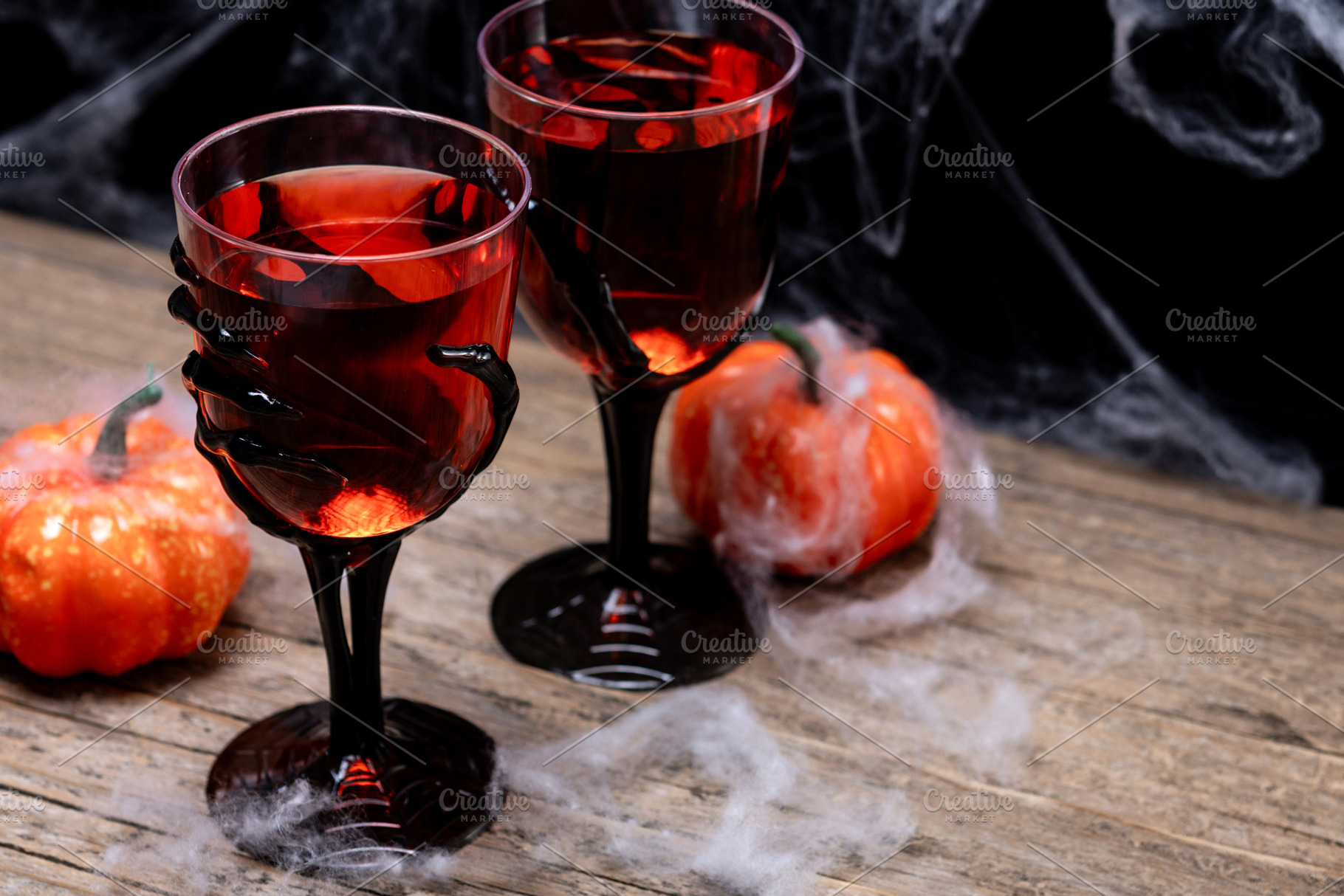 Halloween spooky red cocktail in skeleton hand glass, a Food & Drink Photo by etorres69