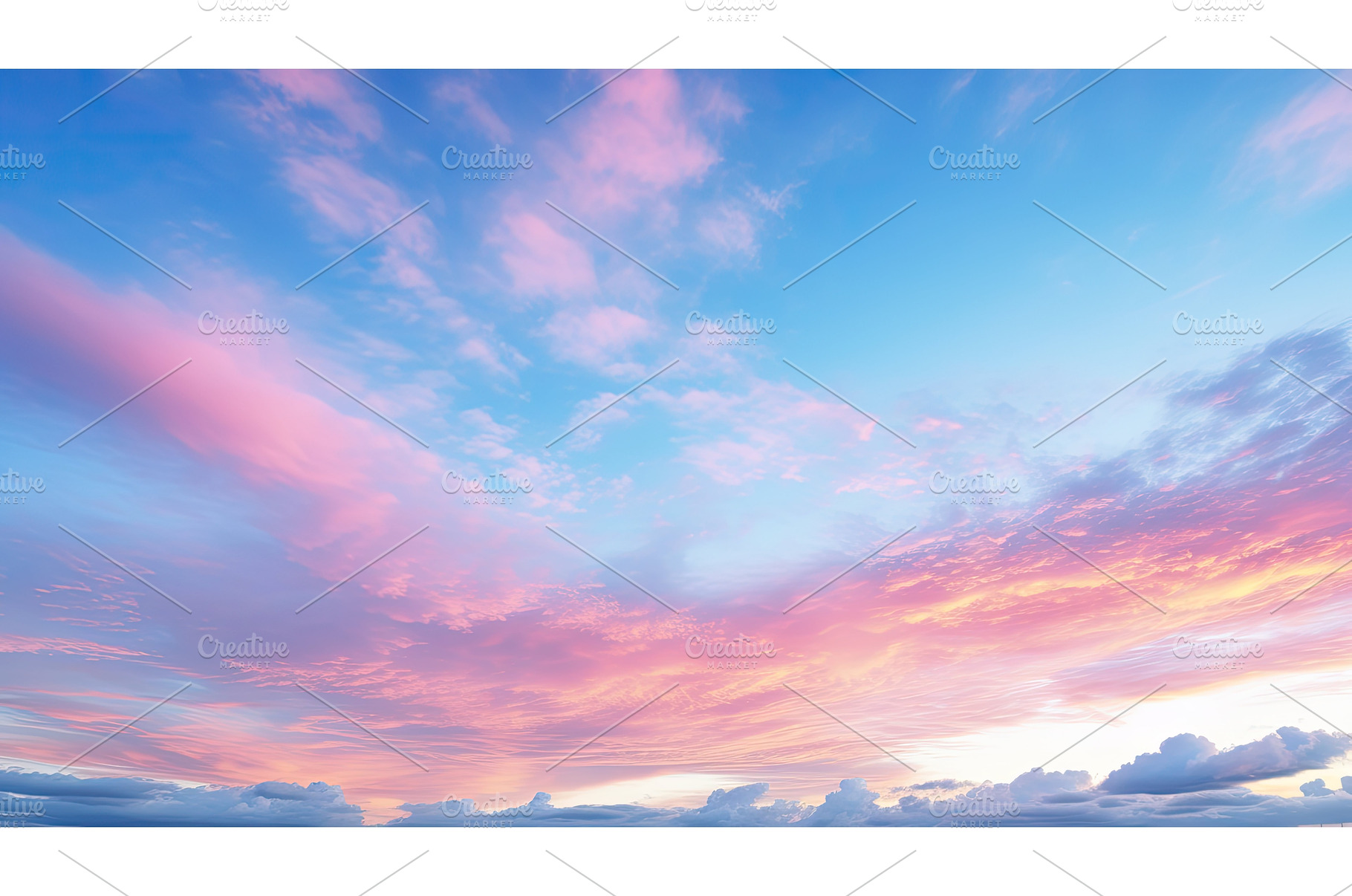 mesmerizing pink and blue sky ai, a Background Photo by pikepicture