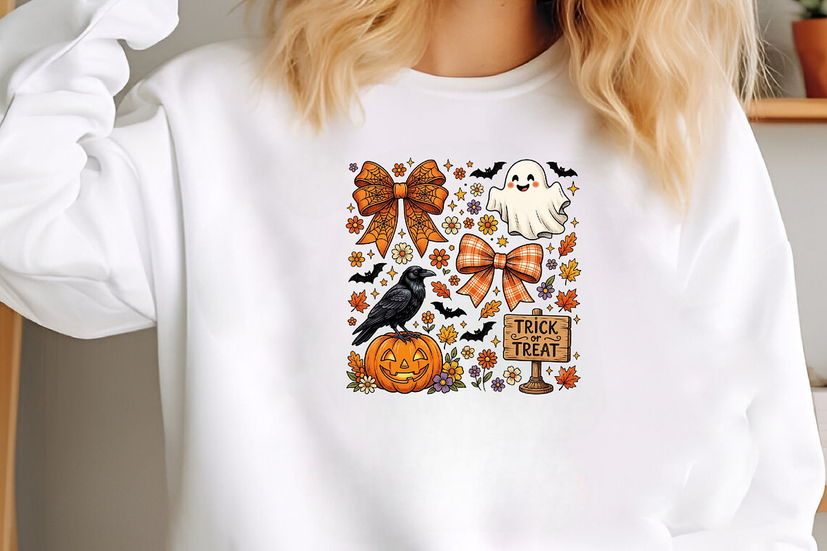 Preppy Coquette Halloween Ghost PNG, a Seasonal Illustration by CraftArtStudio (Photo 3 of 4)