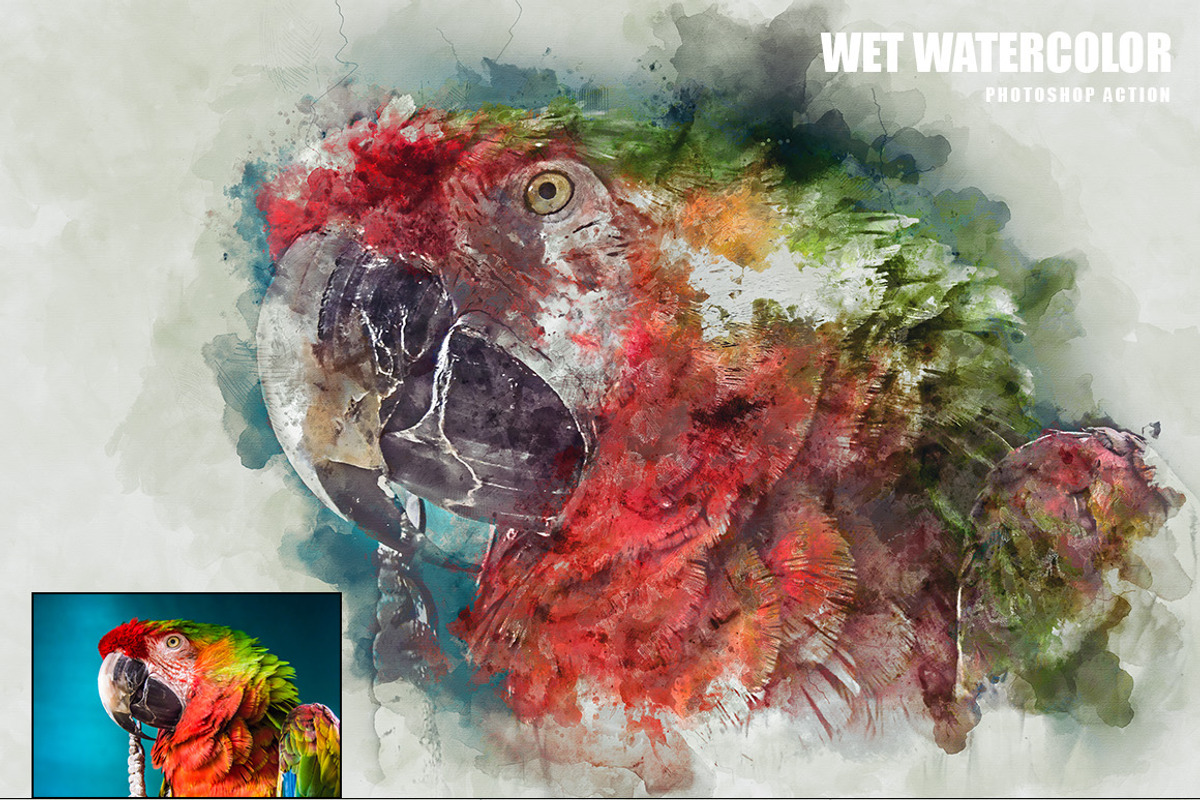 Wet Watercolor Photoshop Action, an Action Add-On by AndriyFM (Photo 7 of 20)