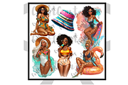 Black Woman Summer girls clipart, an Illustration by CraftCrateShop (Thumbnail 6 of 6)