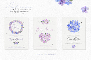 Watercolor Hydrangea Garden Set