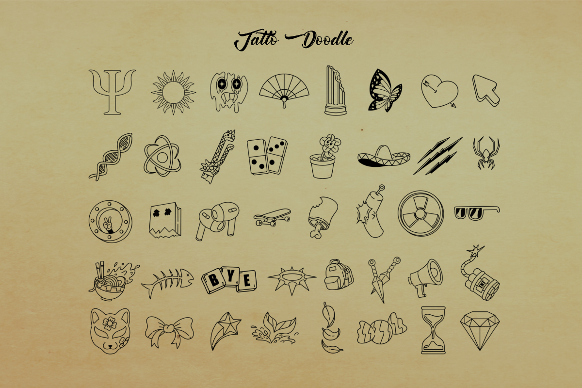 Tattoo Doodle Procreate Stamps, a Brush Add-On by Pixel Picasso Studio (Photo 3 of 9)