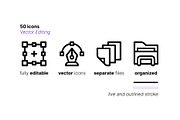 50 Vector Editing Icons, an Outline Icon by Side Project (Thumbnail 3 of 7)