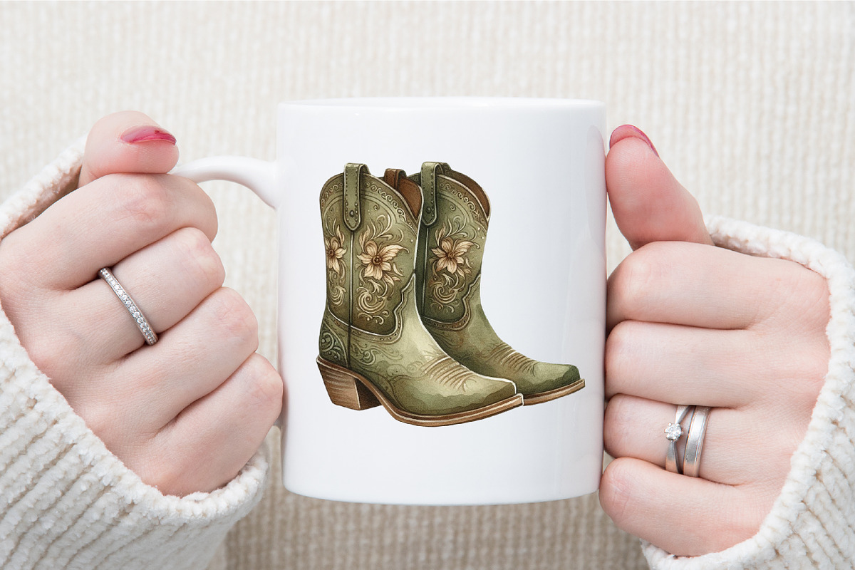 Watercolor Boho Boots Clipart, an Illustration by Sublimation Artist (Photo 5 of 6)