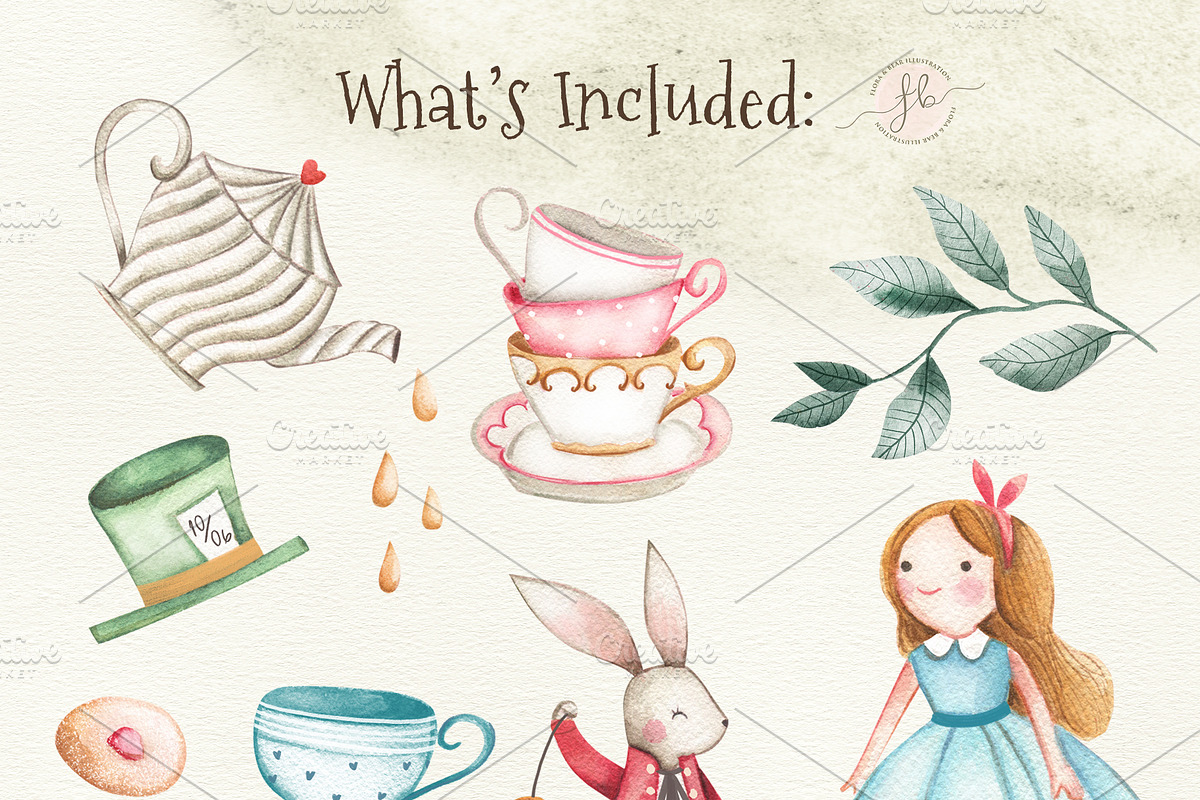 Alice's Tea Party, an Animal Illustration by Flora+Bear (Photo 2 of 4)