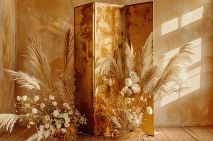 Rusty gold, room divider, backdrop, a Background Photo by Virgo Studio